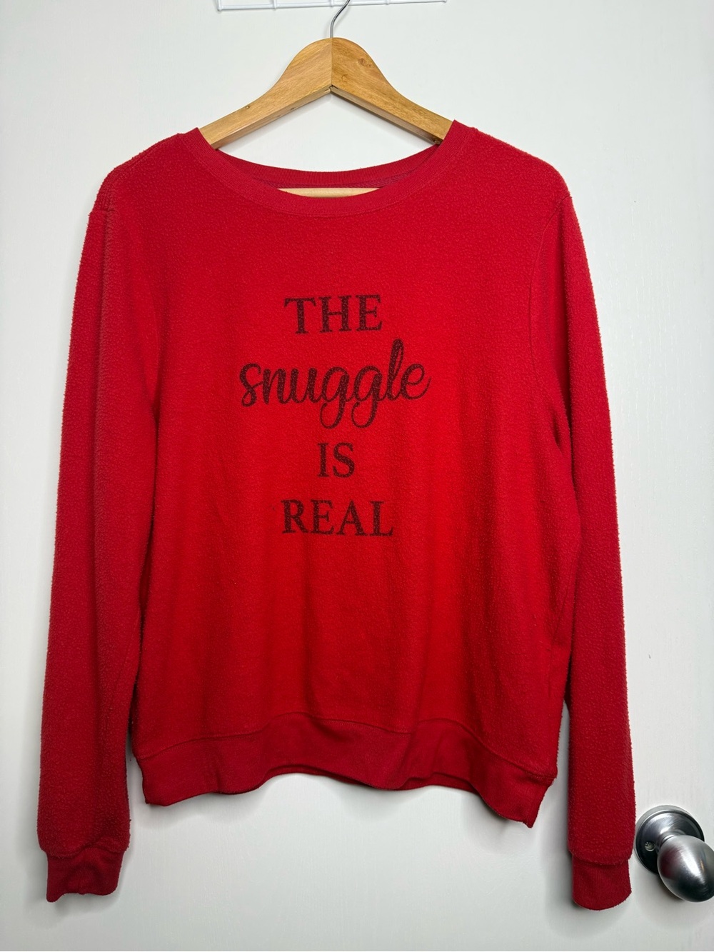 Red 'The Snuggle Is Real' Women's Sweater Kismet XL